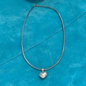 STERLING SILVER Puffy Etched Pendant with 18” Vintage